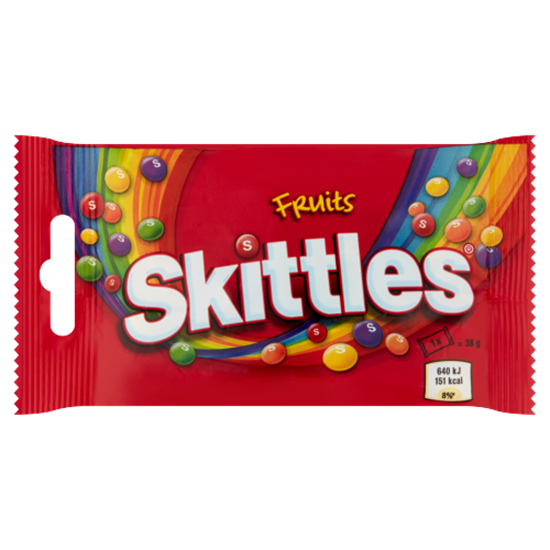 Skittles Fruits gyümölcsízű cukordrazsé ropogós cukormázban 38 g