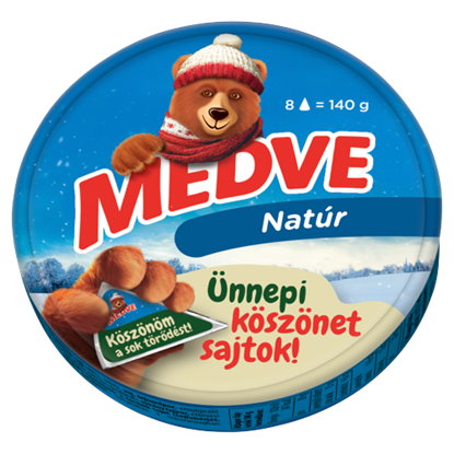 Medve natúr kenhető, zsíros ömlesztett sajt 8 x 17,5 g (140 g)