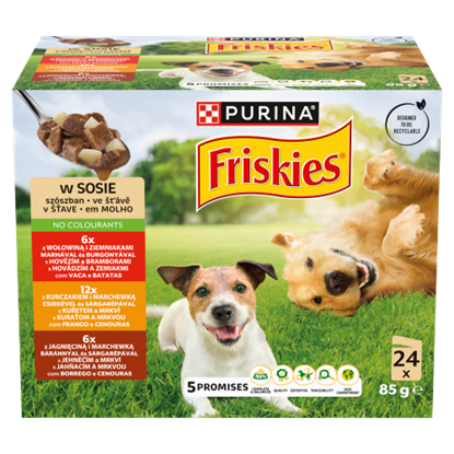 Friskies teljes értékű állateledel felnőtt kutyák számára szószban 24 x 85 g (2040 g)