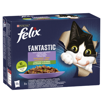 Felix Fantastic Házias Válogatás zöldségekkel aszpikban nedves macskaeledel 12 x 85 g (1,02 kg)