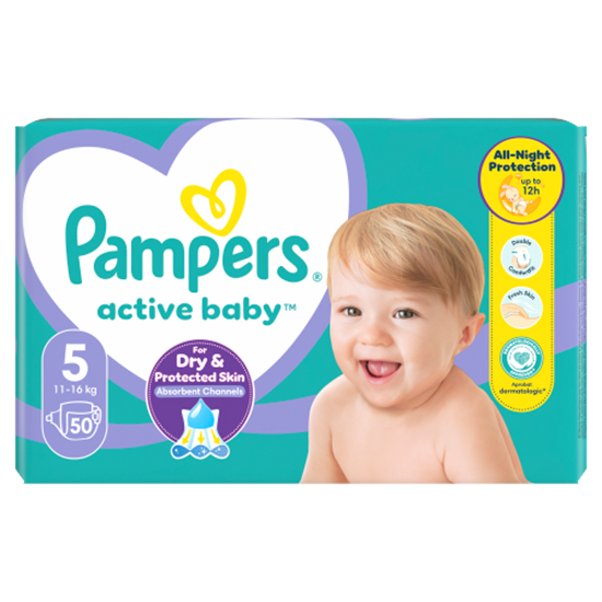 Pampers Active Baby 5, 50 Db Pelenka, 11kg-16kg