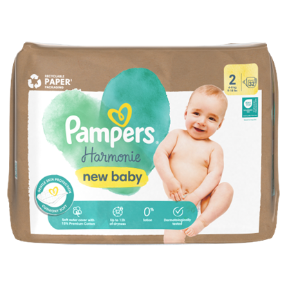 Pampers Harmonie Baby Pelenka, Méret: 2, 32 db Pelenka, 4kg-8kg