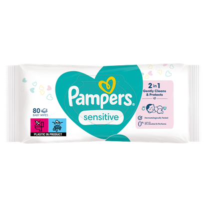 Pampers Sensitive Nedves Törlőkendő, 1 Csomag = 80 db